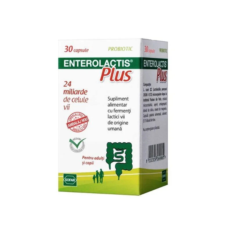 Enterolactis Plus 24 Miliarde, 30 Capsule