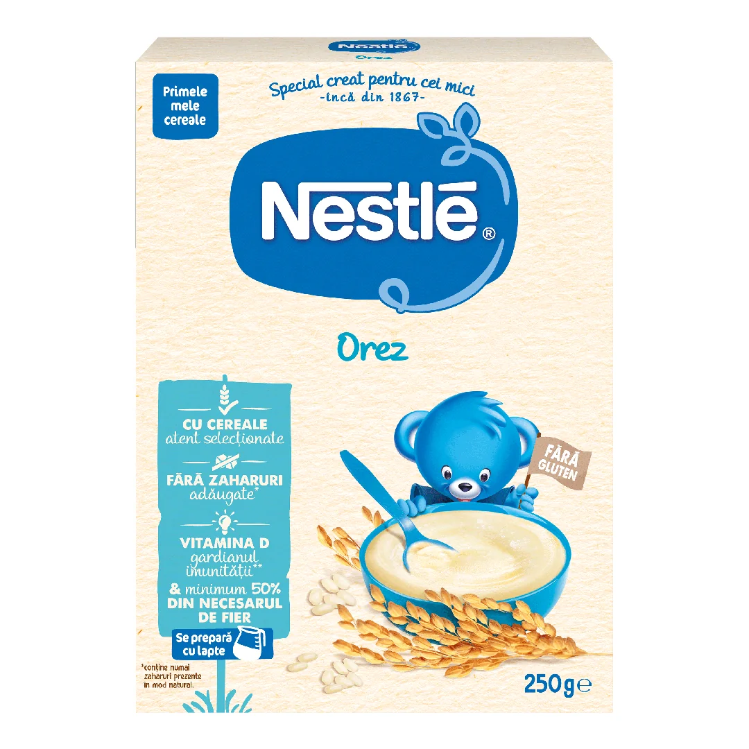 Cereale Bebelusi Pentru Inceperea Diversificarii Orez, De La 6 Luni, 250g, Nestle