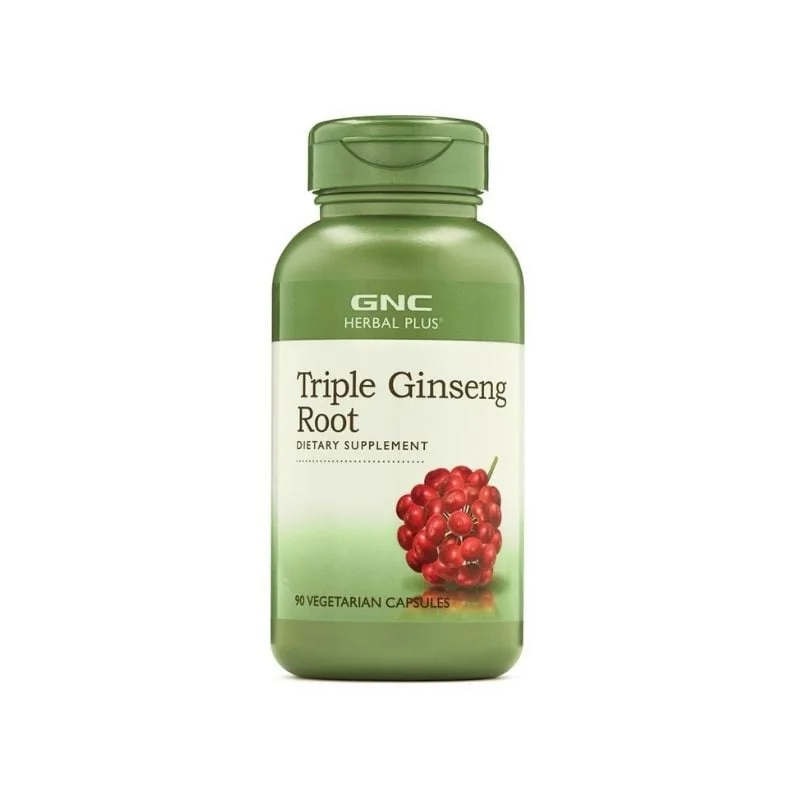 GNC Herbal Plus Triple Ginseng Root, 90 Capsule