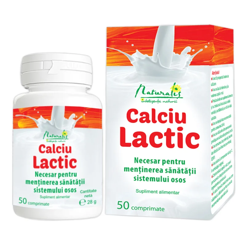 Calciu Lactic, 50 Comprimate, Naturalis