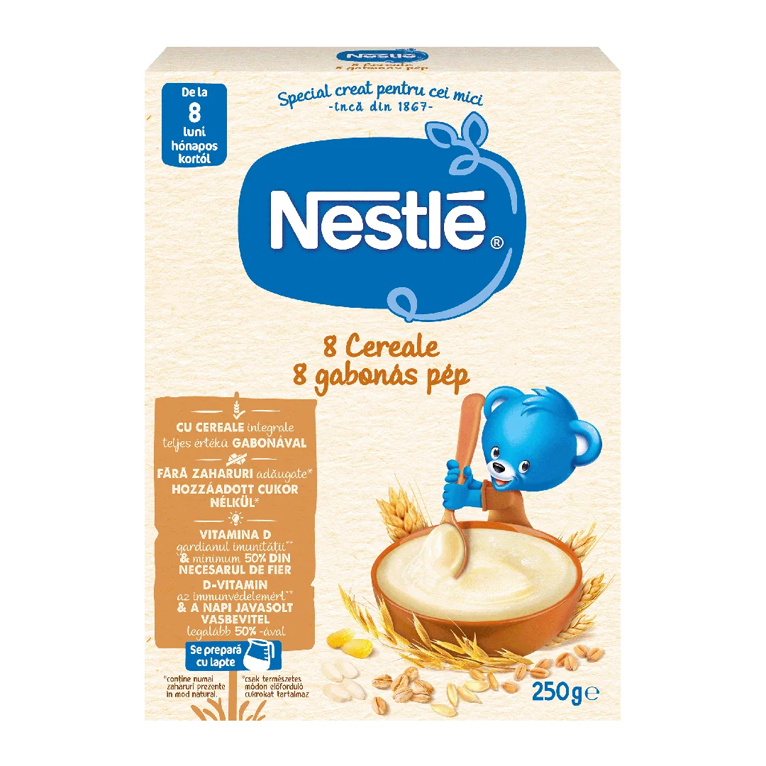 8 Cereale, +8 Luni, 250 G, Nestle