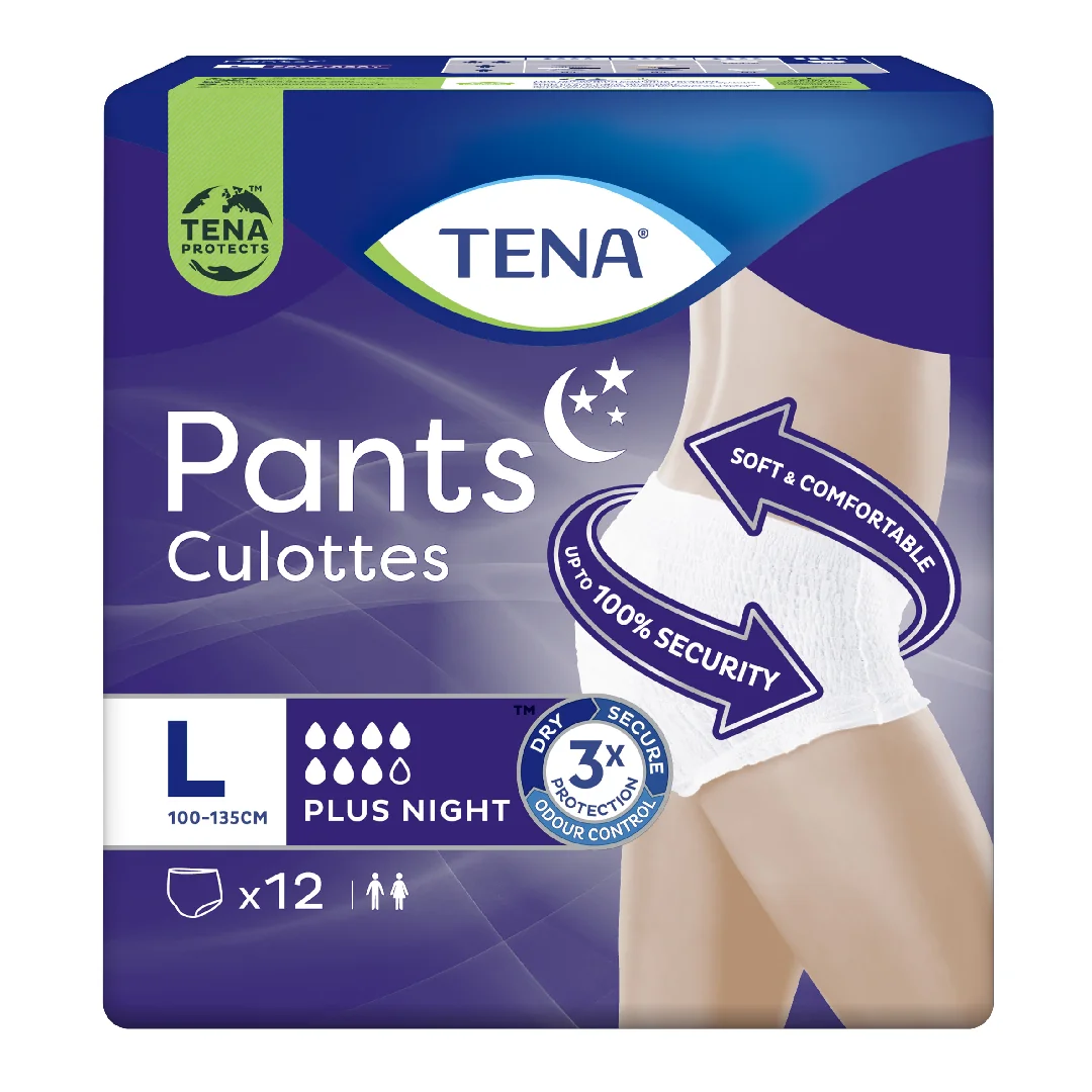 Scutece Pentru Adulti Tip Chilot Pants Plus Night, Large, 12 Bucati, Tena