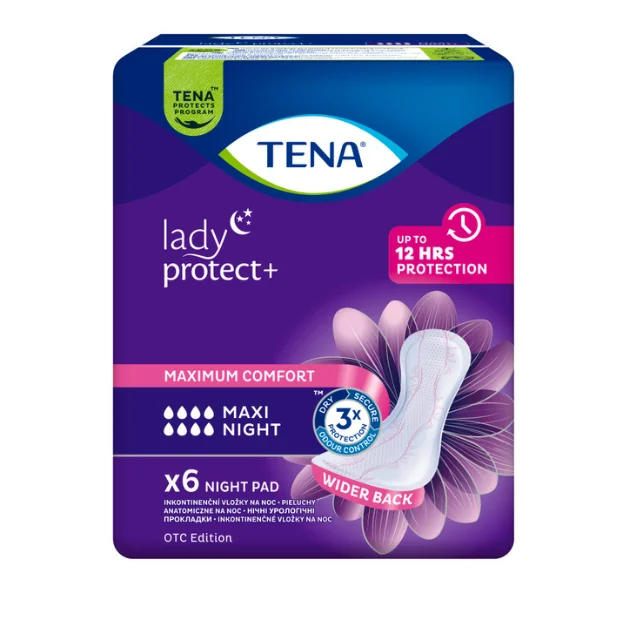 Absorbante Incontinenta Urinara Tena Lady Protect, Maxi Night, 6 Bucati