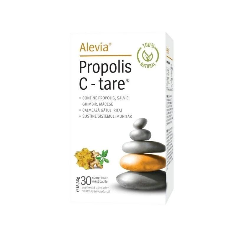 Alevia Propolis C-Tare Natural, 30 Comprimate