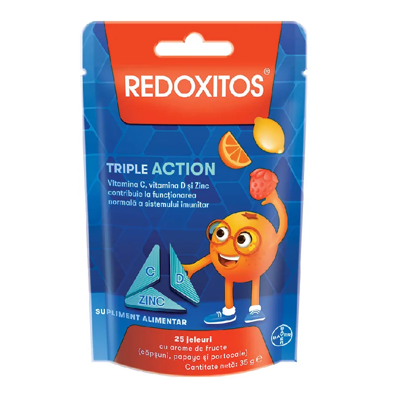 Jeleuri Cu Vitamina C, Redoxitos Triple Action, 25 Bucăți, Bayer