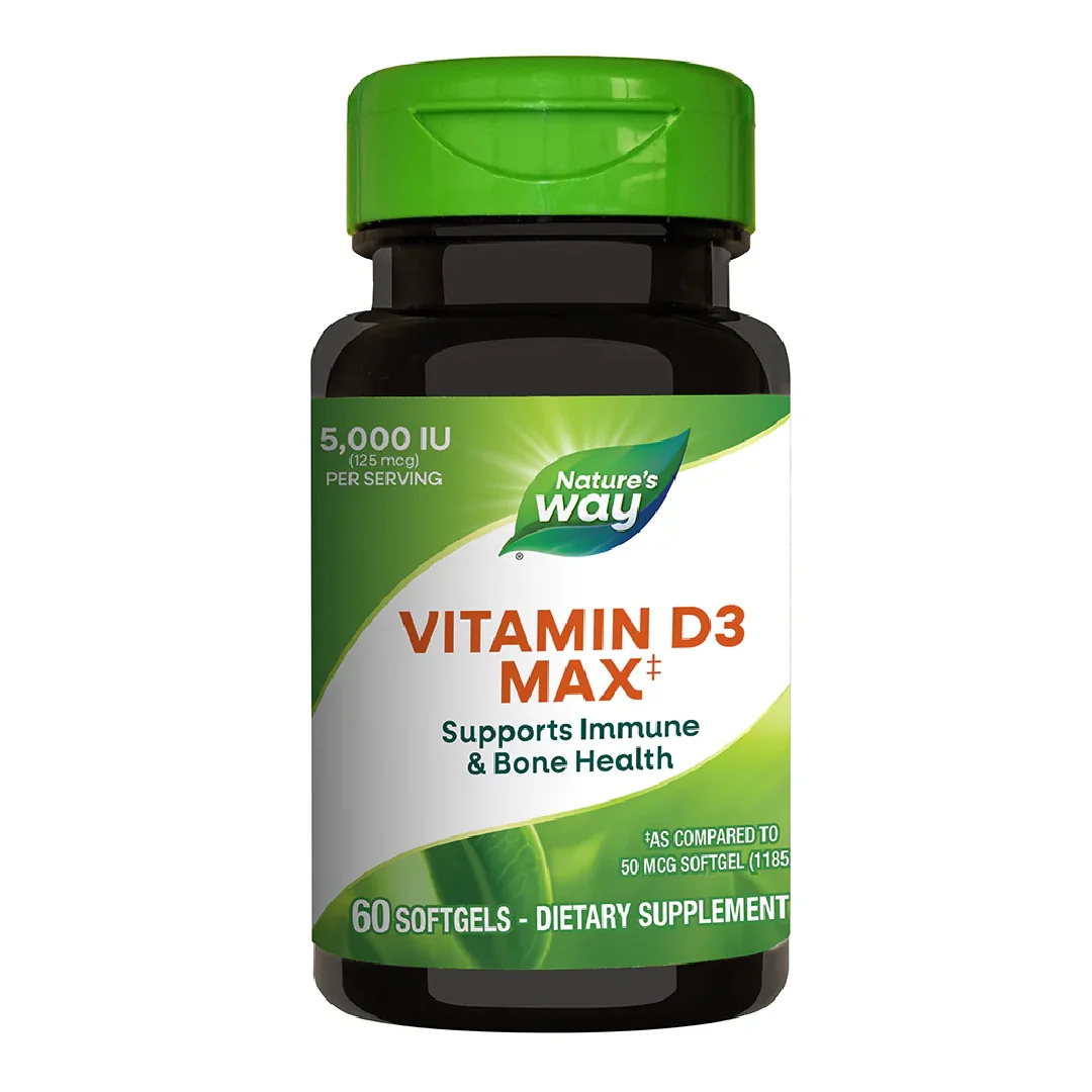 Vitamina D3 5000Ui Nature's Way, 60 Capsule Moi, Secom