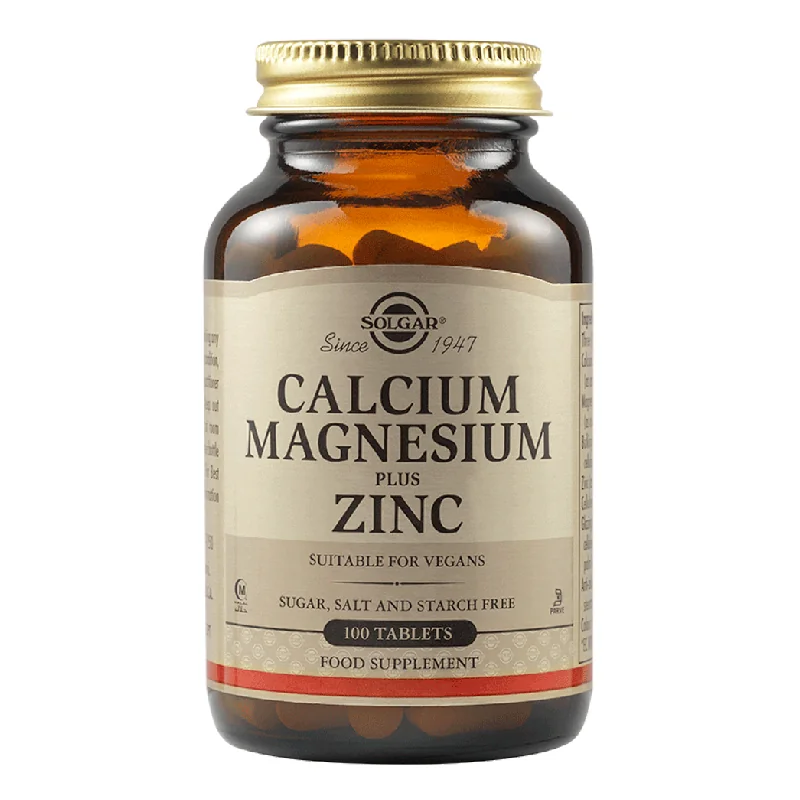 Calcium Magnesium + Zinc, 100 Tablete, Solgar