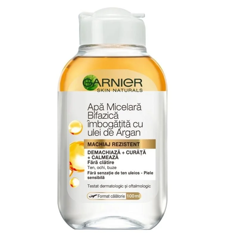 Apa Micelara Bifazica Îmbogățită Cu Ulei De Argan Skin Naturals, 100 Ml, Garnier