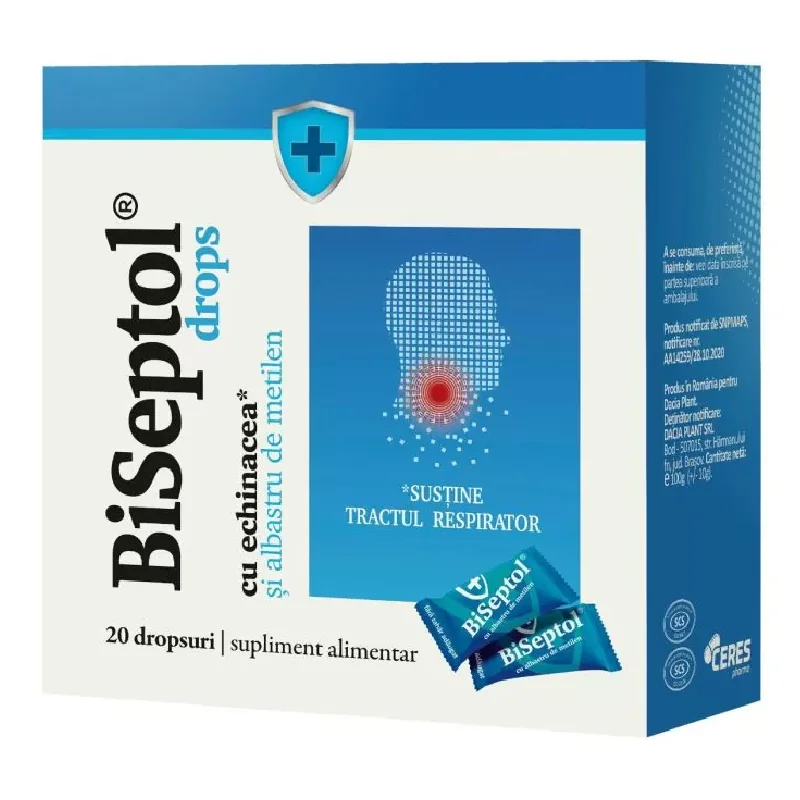 BiSeptol Drops, 20 Bucăți, Dacia Plant