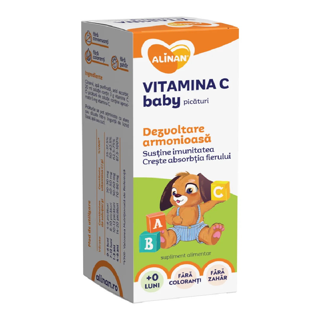 Vitamina C Soluție, Alinan, 20 Ml, Fiterman Pharma