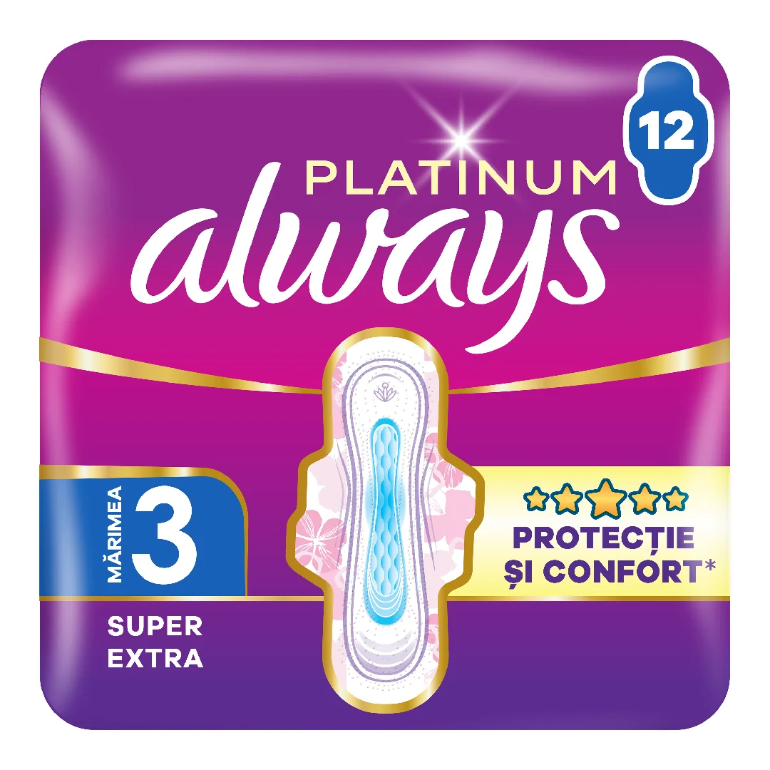 Absorbante Platinum Night, 12 Bucați, Always