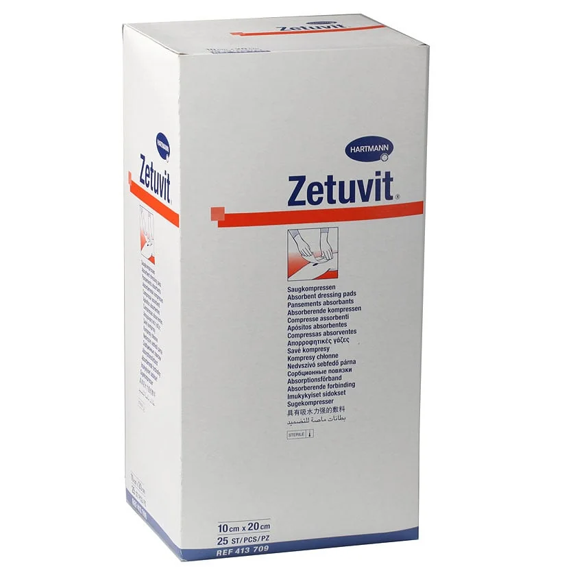 HartMann Zetuvit Comprese Absorbante Sterile 10x20 Cm, 25 Buc