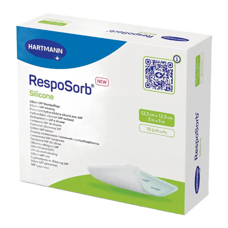 Pansament Resposorb Silicone, 12.5*12.5 Cm, 10 Bucăți, Hartmann