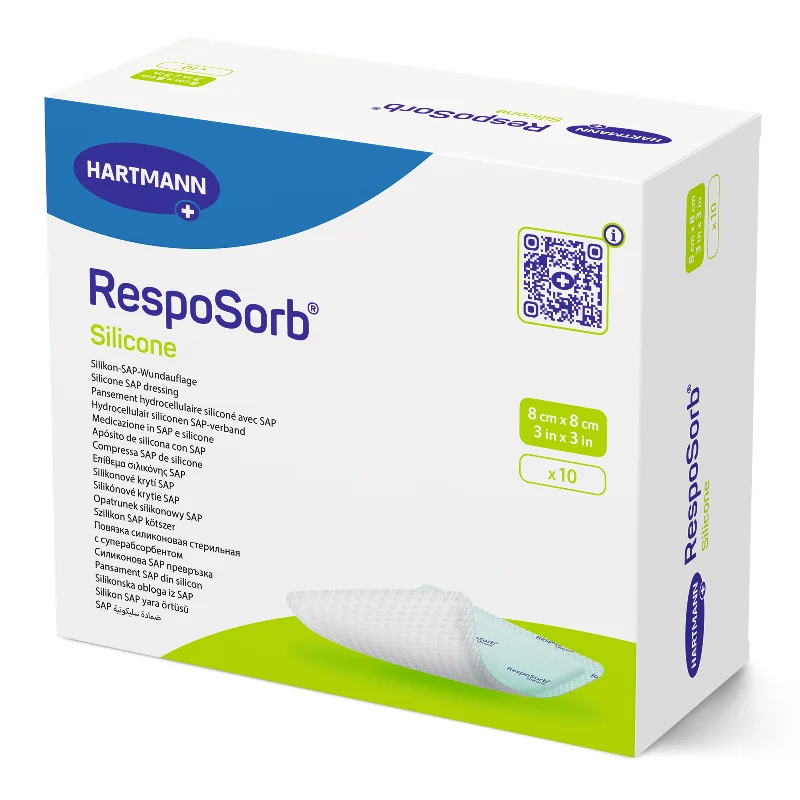Pansament Resposorb Silicone, 8*8 Cm, 10 Bucăți, Hartmann