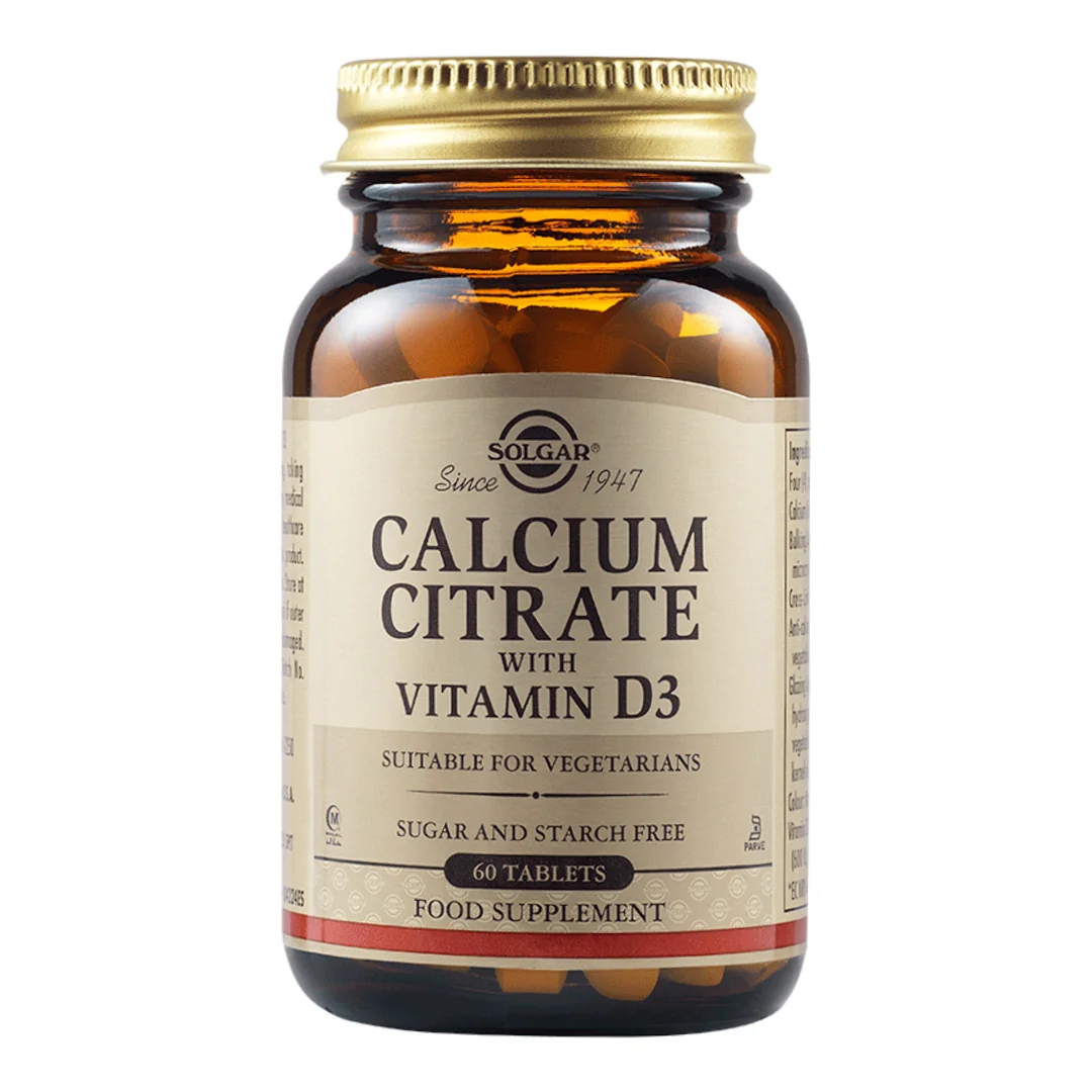 Calciu Citrat Cu Vitamina D3, 60 Tablete, Solgar
