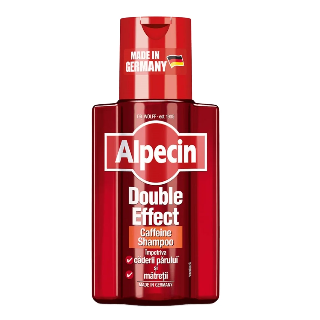 Sampon Împotriva Căderii Parului Și A Mătreții Double Effect Caffeine, 200 Ml, Alpecin