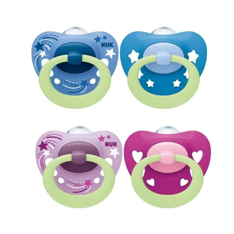NUK Suzeta Signature Night, Silicon, M3, 18-36 Luni, 2 Bucati