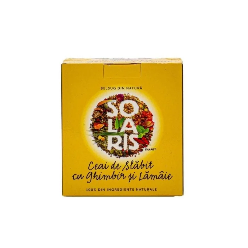 Ceai De Slăbit Cu Ghimbir Și Lămâie, 20 Plicuri, Solaris