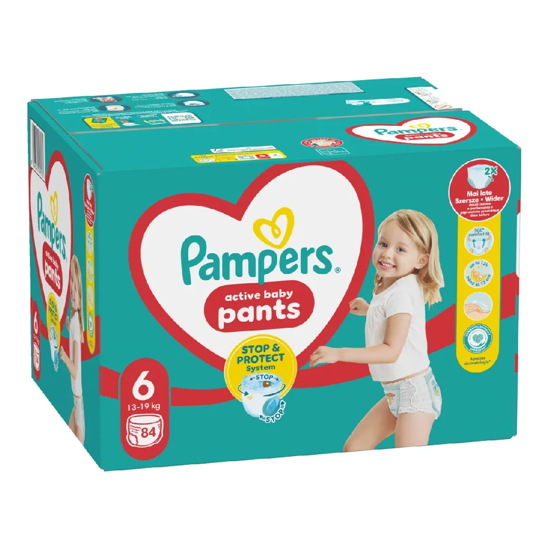 Scutece Chilotel Active Baby Pants Nr. 6, 13-19 Kg, 84 Bucati, Pampers