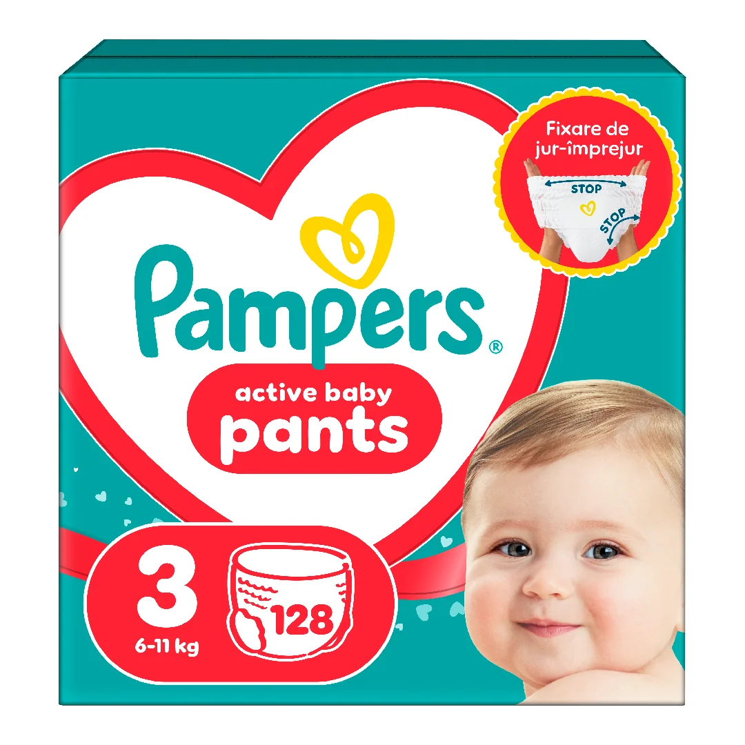 Scutece Chilotel Active Baby Pants Nr.3, 6-11 Kg, 128 Bucăți, PAMPERS