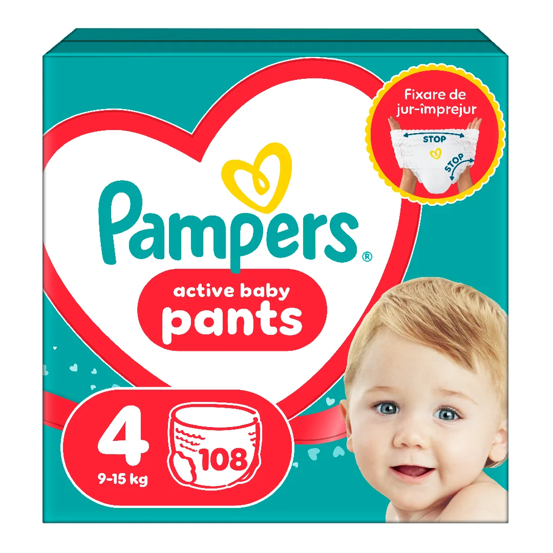 Scutece Chilotel Active Baby Pants Nr.4, 9-15 Kg, 108 Bucati, Pampers