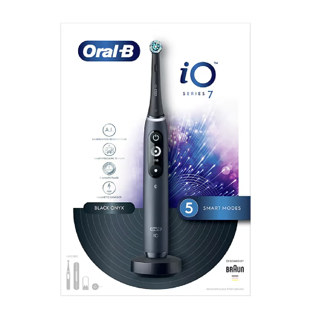 Periuta De Dinti Electrica I O7, Bluetooth, Curatare 3D, 5 Programe, 1 Capat, Negru, Oral-B