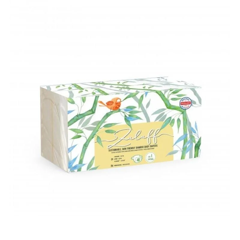 Scutece Din Bambus, Nr.1, 1-4 Kg, 40 Bucati, Zuluff