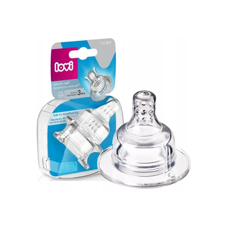 Lovi Dynamic, Tetina Silicon, Cu Flux Variabil, +3 Luni, 2 Bucăți