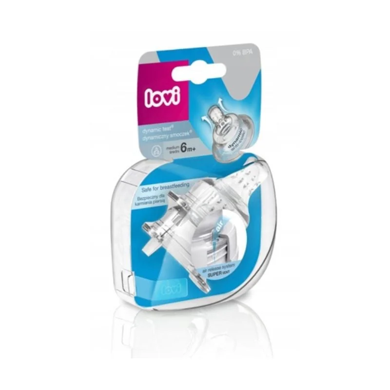 Lovi Dynamic, Tetina Silicon, Cu Flux Mediu, +6 Luni, 2 Bucăți