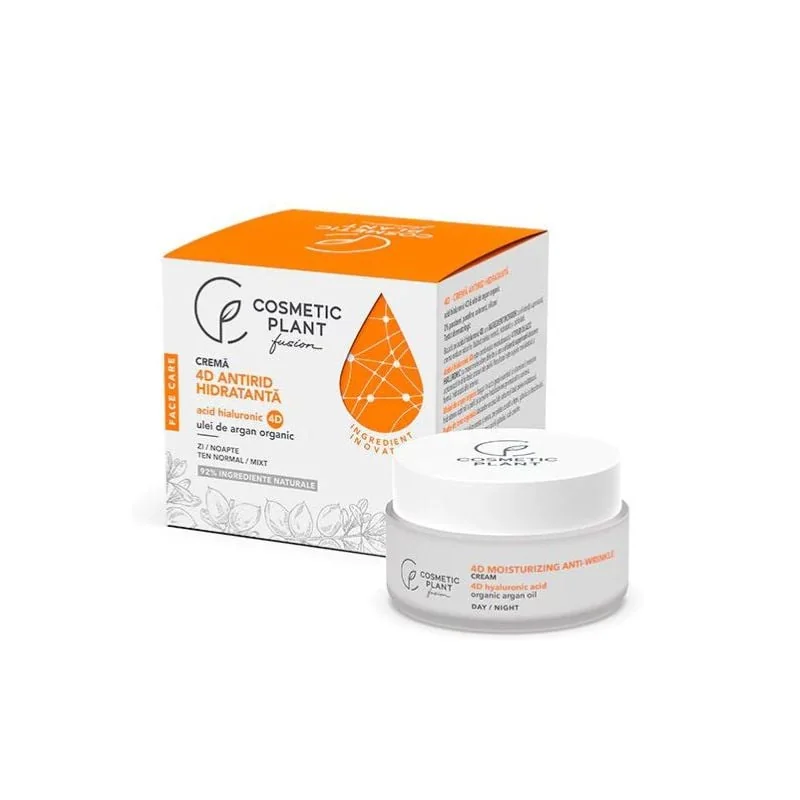 Cosmetic Plant Crema Antirid Cu Acid Hialuronic 4D & Ulei De Argan Organic, 50ml