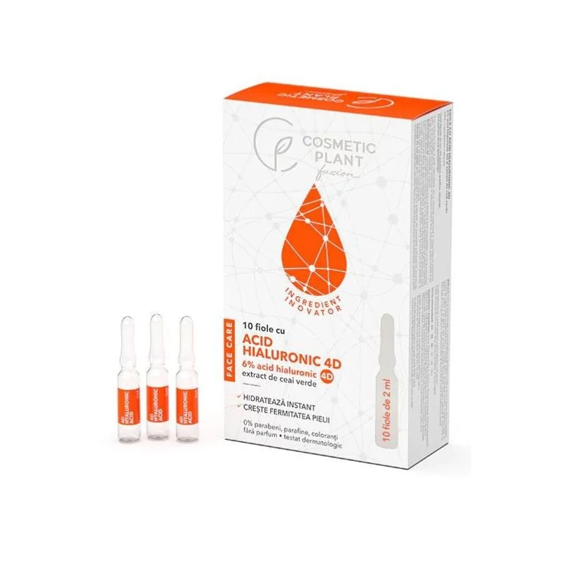 Fiole Cu 6% Acid Hialuronic 4D, 10 Bucați, 2ml, Cosmetic Plant