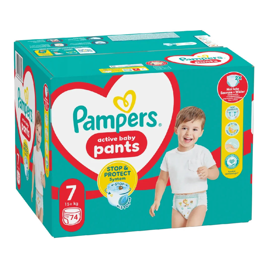 Scutece Chilotel Active Baby Pants Nr.7, 15+ Kg, 74 Bucati, Pampers
