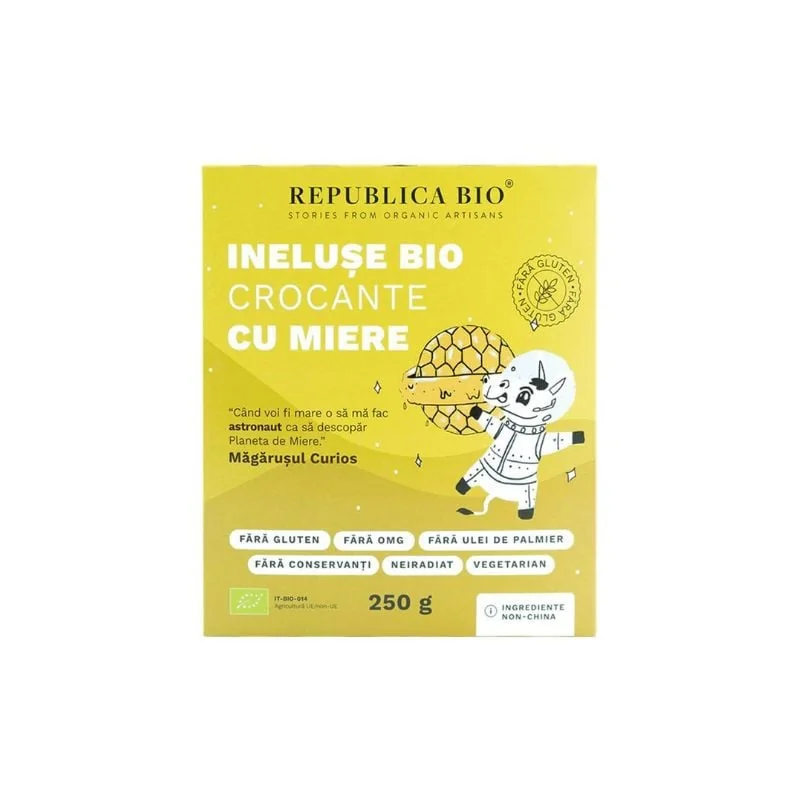 Republica Bio Ineluse Bio Crocante Cu Miere Fără Gluten, 250g