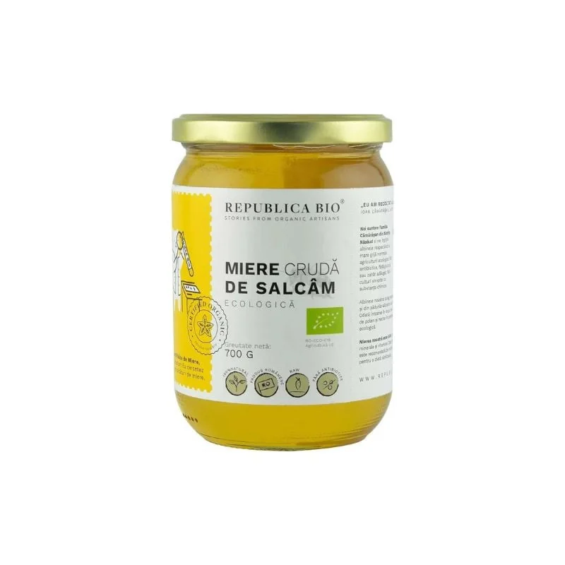 Republica Bio Miere De Salcâm Ecologică Cruda, 700G