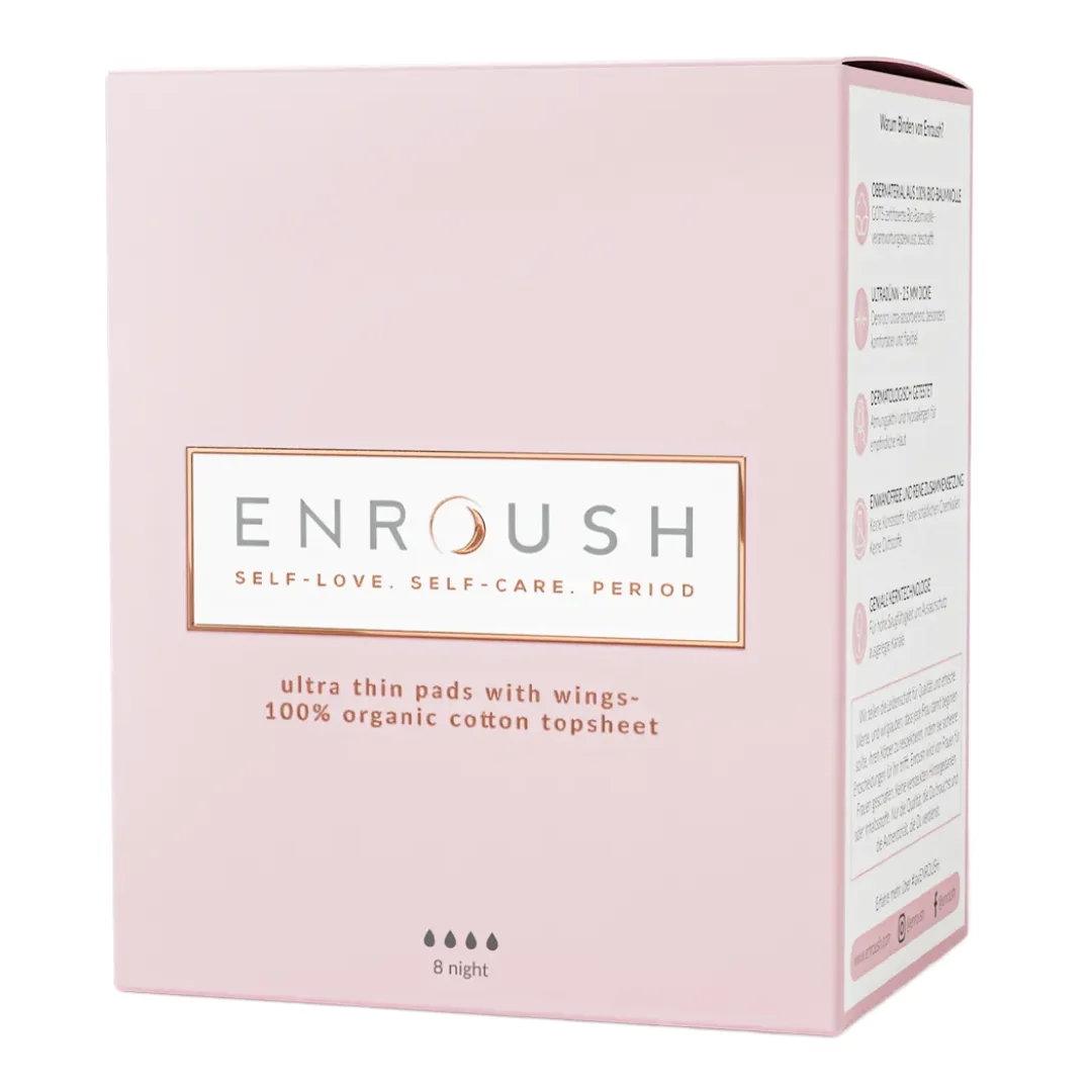 Absorbante De Noapte Din Bumbac Organic, 8 Bucați, Enroush
