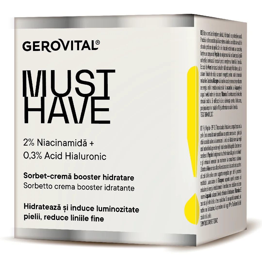 Sorbet-Crema Booster Hidratare 2% Niacinamida Must Have, 50 Ml, Gerovital
