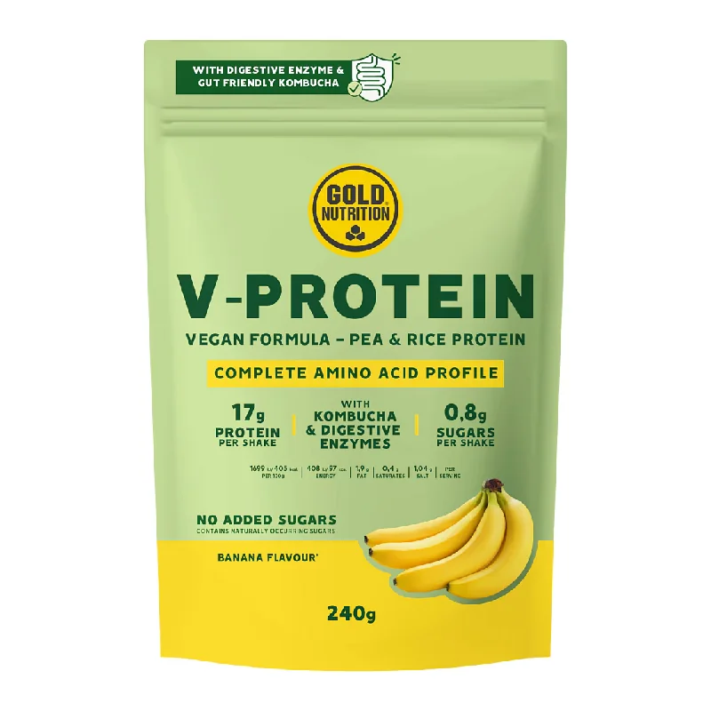 Gold Nutrition Pudra Proteica Vegetala V-Protein Banane, 240g