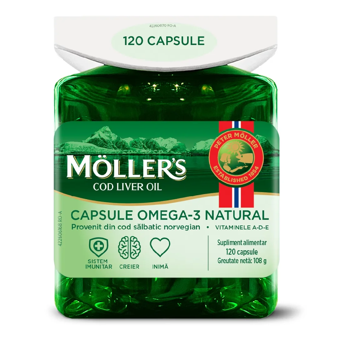 Ulei Din Ficat De Cod, 120 Capsule, Moller's