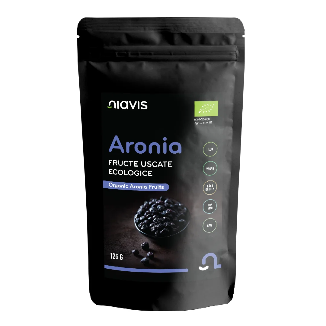 Aronia Fructe Uscate Raw Ecologice, 125G, Niavis