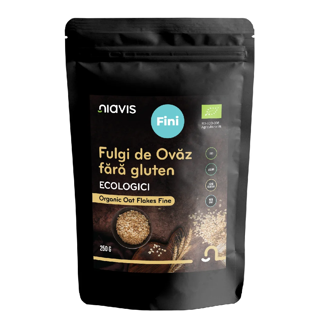 Fulgi De Ovāz Ecologici Fara Gluten, 250g, Niavis