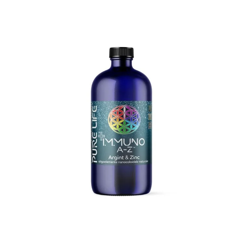 Soluție Nanocoloidală Cu Argint Și Zinc Imuno A-Z, 480 Ml, Pure Life