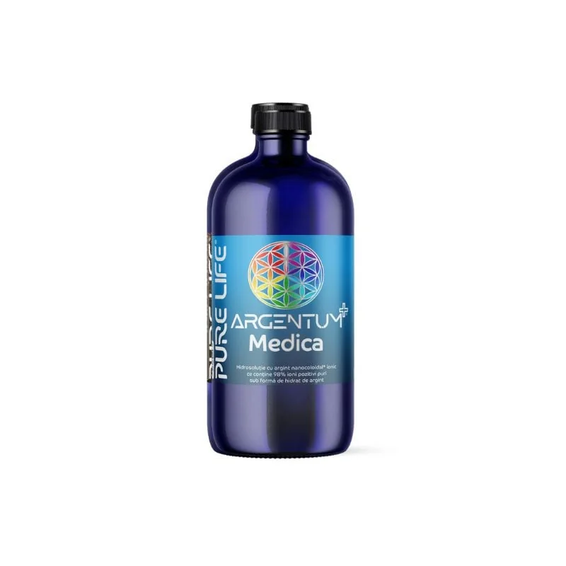 Argint Nanocoloidal Argentum+ Medica 49 PPM, 480 Ml, Pure Life