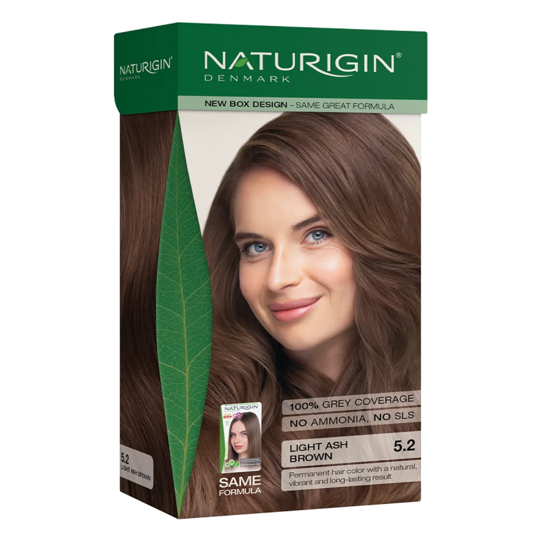 Vopsea Pentru Par Nuanta 5.2 Light Ash Brown, 115 Ml, Naturigin