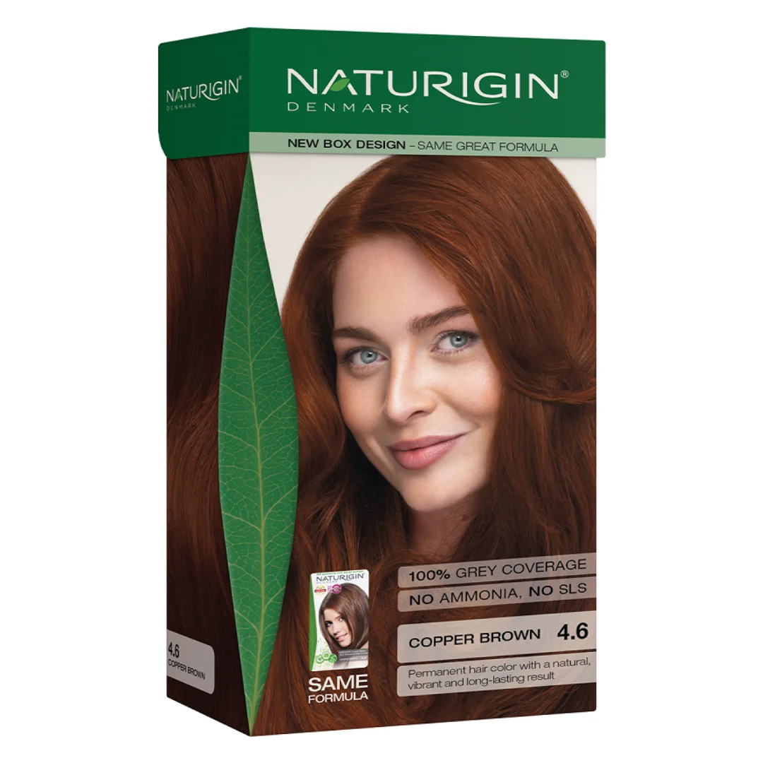 Vopsea Pentru Par Nuanta 4.6 Copper Brown, 115 Ml, Naturigin