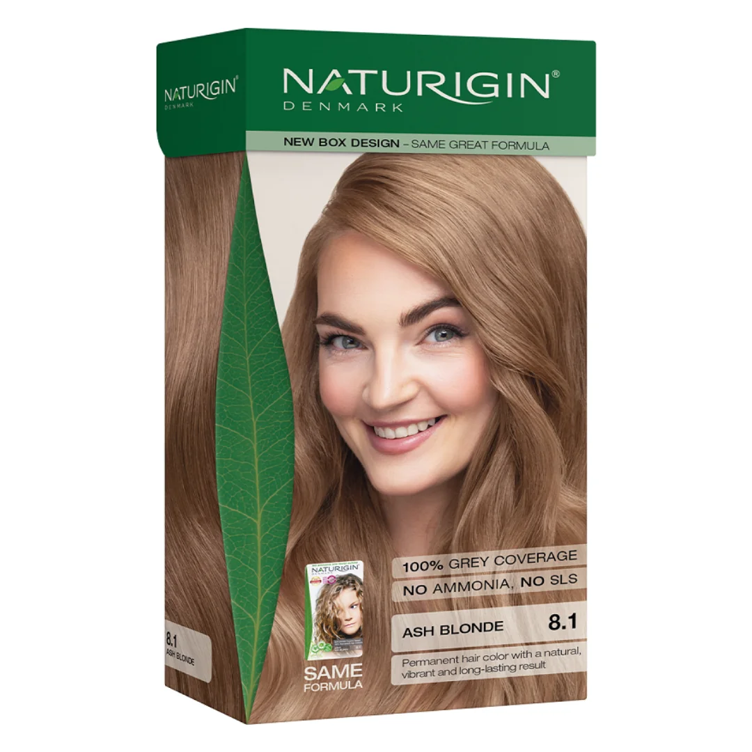 Vopsea Pentru Par Nuanta 8.1 Ash Blonde, 115 Ml, Naturigin