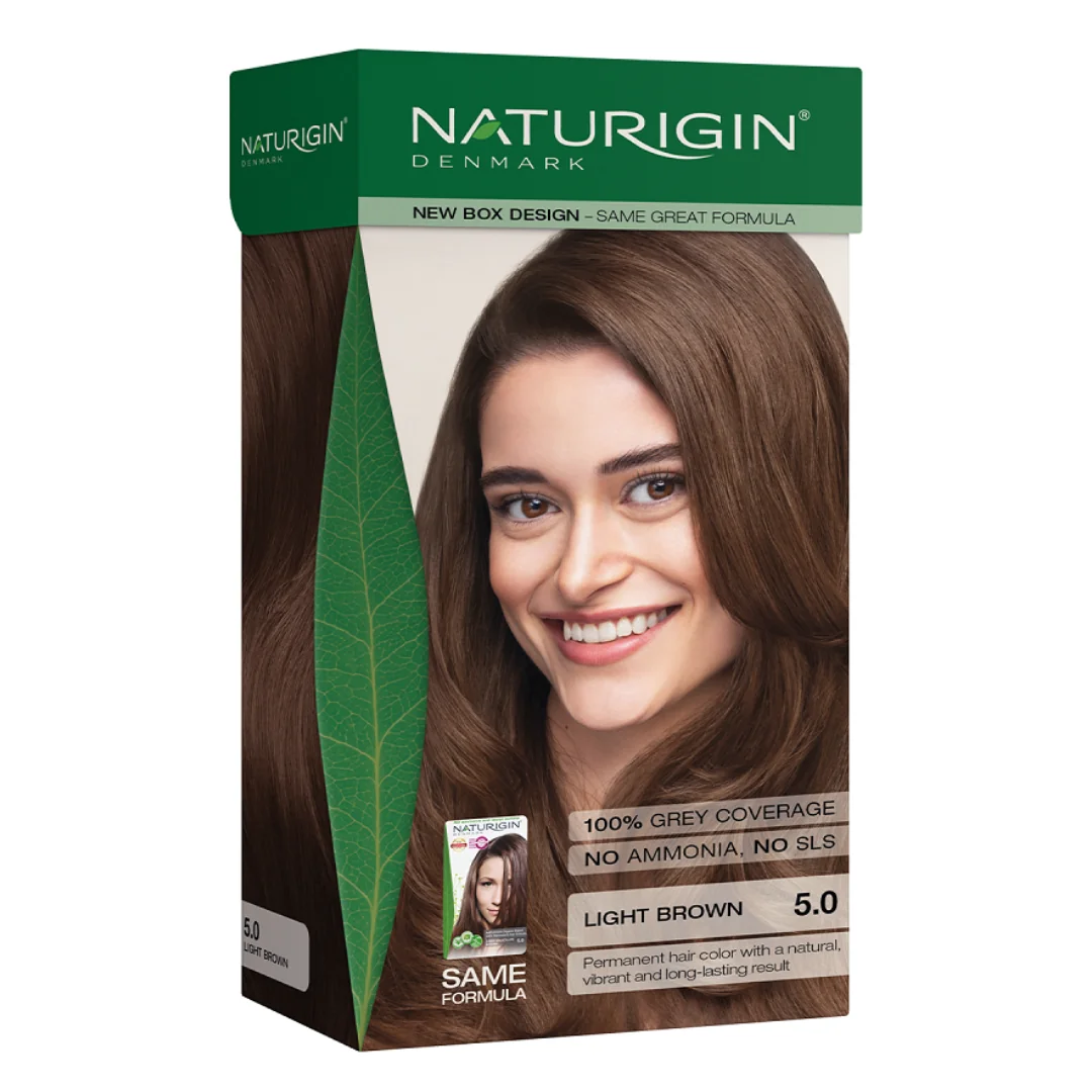 Vopsea Pentru Par Nuanta 5.0 Light Brown, 115 Ml, Naturigin