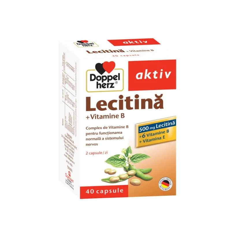 Aktiv Lecitina + Vitamine B, 40 Capsule, Doppelherz