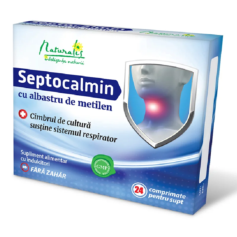 Septocalmin Cu Albastru De Metilen, 24 De Comprimate Pentru Supt, Naturalis