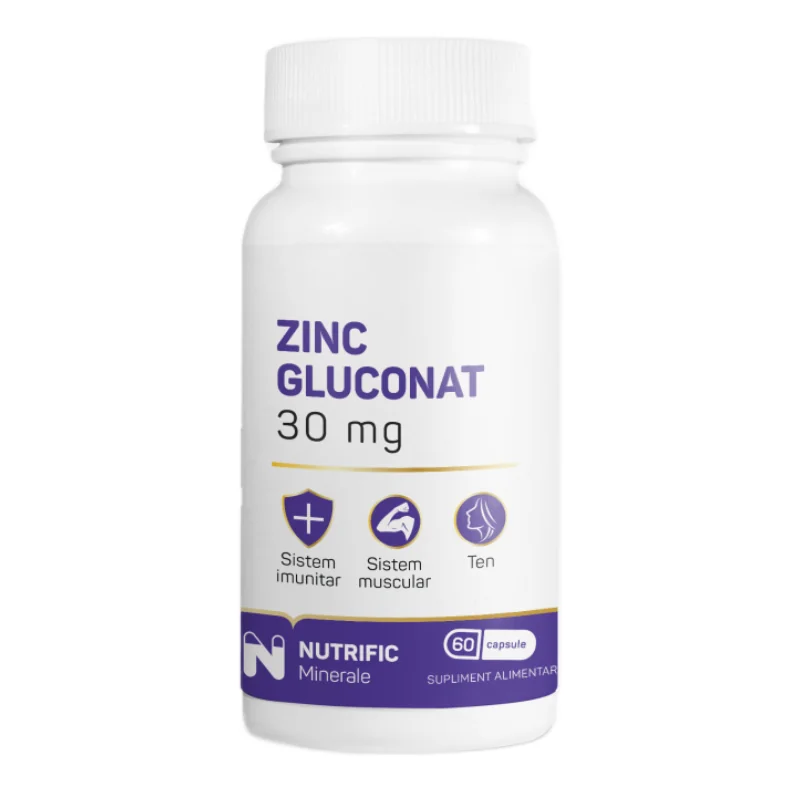 Zinc Gluconat 30mg, 60 Capsule, Nutrific
