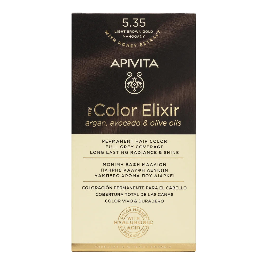 Vopsea De Par My Color Elixir, Light Brown Gold Mahogany N5.35, N5.35 Ml, Apivita